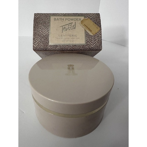 TWEED 1950s bath powder box Lentheric mid century modern MOD VINTAGE PACKAGING - Picture 1 of 11